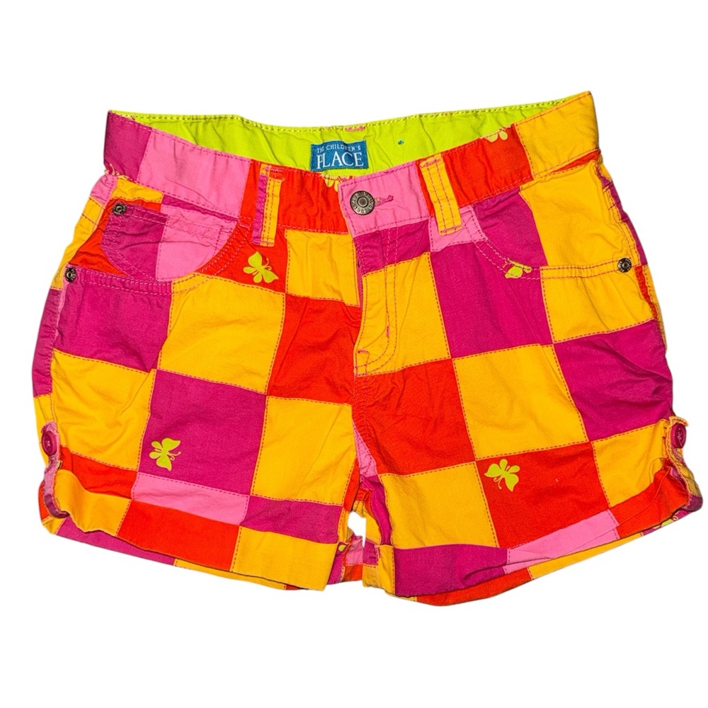 The Children's Place girls' vibrant patchwork shorts. Size 14